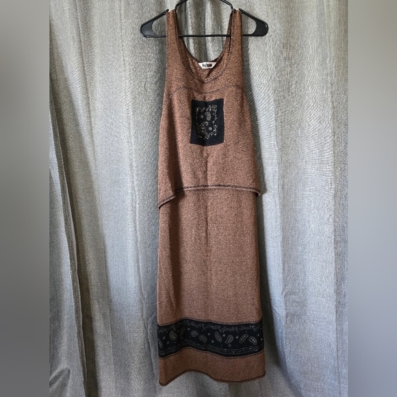 Nina Piccalino Dresses & Skirts - Vintage 90s Nina Piccalino Maxi Dress Brown Sleeveless Paisley Size L
